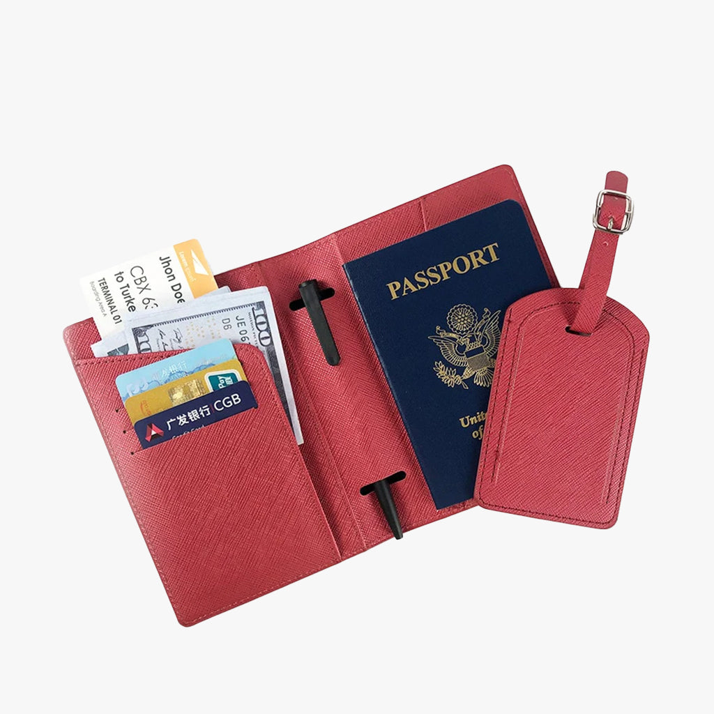 Passport Holder Cover with Luggage Tag